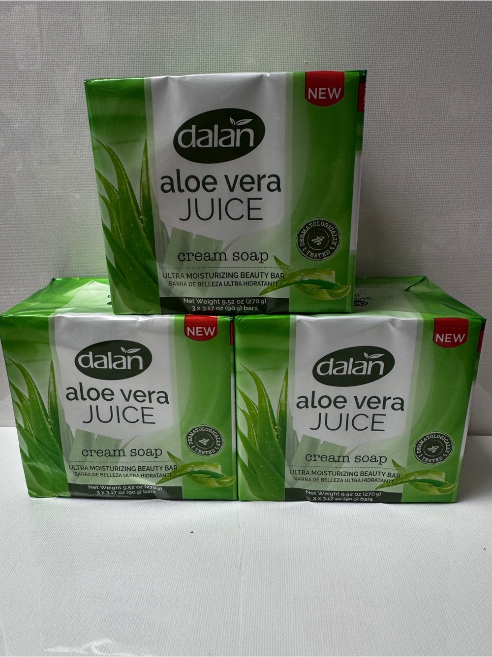 Dalan Aloe Vera Juice Cream Soap 3 x 3.17oz~3pk